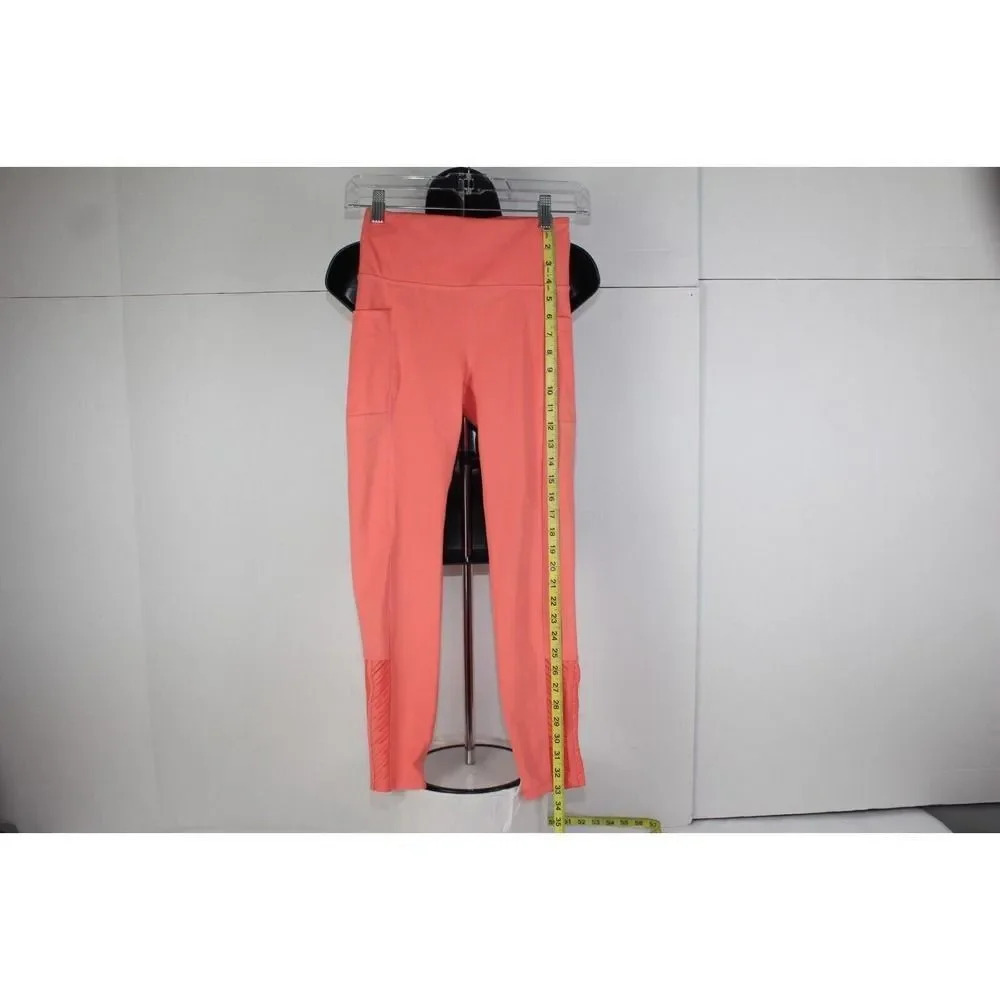 NWT Woman BALLY High Rise ACTIVE LEGGINGS Size Small Pink SLIM FIT Cell Pockets